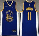 Nike Golden State Warriors #11 Klay Thompson blue nba basketball jersey 75TH-XD