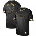 Nike Seattle Mariners #24 Ken Griffey black gold mlb baseball jersey