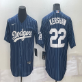 Nike Los Angeles Dodgers #22 Clayton Kershaw blue majestic baseball Jerseys-BD 01