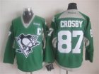 2015 Reebok Pittsburgh Penguins #87 Sidney Crosby green ice hockey jersey