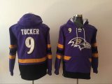 Baltimore Ravens #9 Justin Tucker purple nfl Hooded Sweatshirt