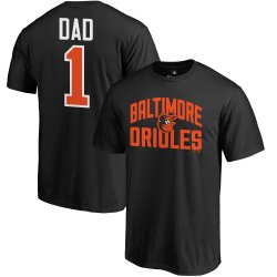 Men\'s Baltimore Orioles Fanatics Branded Black 2018 Father\'s Day Number 1 Dad T-Shirt