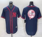 Nike New York Yankees blank blue MLB baseball Jersey Joint name big logo -BD 37