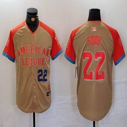 American League #22 Juan Soto Nike Cream 2024 MLB All-Star Game Limited Player Jersey 01