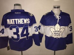 Reebok Auston Matthews #34 Toronto Maple Leafs Blue 2017 Centennial Classic Premier Player Jerseys