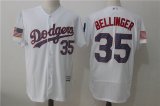 Los Angeles Dodgers #35 Cody Bellinger white Flexbase Authentic Collection Jersey Star font