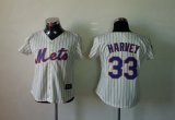 New York Mets HARVEY 33 white stripe women mlb jersey