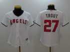 Women Anaheim Angels #27 Mike Trout white Road Mothers Day Flex Base Jersey