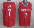 Houston Rockets#7 Jeremy Lin Red red pattern nba Jerseys