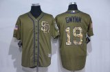 San Diego Padres 19 Tony Gwynn Green Salute to Service Stitched MLB Jersey