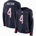 Women Houston Texans #4 Deshaun Watson Nike dark blue Color Rush Limited Jersey long sleeves