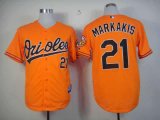 Baltimore Orioles #21 Nick Markakis Orange MLB Jerseys