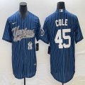 Nike New York Yankees #45 Gerrit Cole blue majestic baseball Jersey Joint name 02