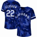 Nike Los Angeles Dodgers #22 Clayton Kershaw blue Pattern majestic baseball jersey-WL