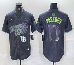 Nike Tampa Bay Rays #17 Paredes black majestic baseball jersey city version 03