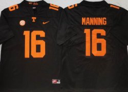 Tennessee Volunteers Black #16 Peyton Manning black college football jerseys