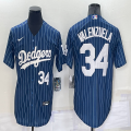 Nike Los Angeles Dodgers 34 Fernando Valenzuela blue majestic mlb jersey 01