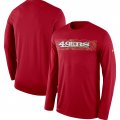 Men's San Francisco 49ers Nike Scarlet Sideline Seismic Legend Long Sleeve T-Shirt