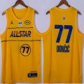 2021 Dallas Mavericks #77 Luca Doncic yellow All Star NBA basketball Jerseys-XD