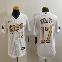 Youth MLB All-Star Nike Los Angeles Dodgers #17 Shohei Ohtani white majestic baseball jerseys-BD