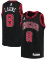 Jordan logo Chicago Bulls #8 Zach LaVine black basketball Jerseys Hot press font