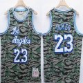 Los Angeles Lakers #23 LeBron James green camo nba basketball jersey-XD