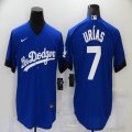 New Los Angeles Dodgers #7 Julio Urias blue majestic baseball jerseys