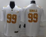 Custom Nike Rams #99 Aaron Donald white Color Rush Limited Jersey Flocking Leopard