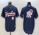 Nike New York Yankees blank blue MLB baseball Jersey Joint name -BD 14