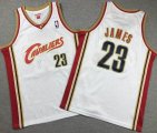 Youth Cleveland Cavaliers LeBron James #23 white throwback nba jersey-BD