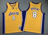 Youth Los Angeless Lakers #8 Kobe Bryant yellow throwback basketball Jerseys