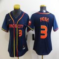 Women Nike Houston Astros #3 Pena dark blue baseball jerseys city version