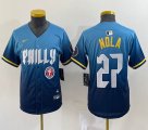 Youth Nike Philadelphia Phillies #27 Nola skyblue majestic baseball jersey city version-BD 02