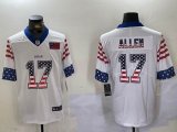 Nike Buffalo Bills #17 Josh Allen white USA flag Color Rush Limited Jersey