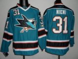 2011 Newest San Jose Sharks Jerseys 31 Antti Niemi Green Jersey