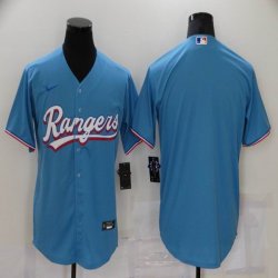 Nike Texas Rangers blank skyblue majestic baseball jersey-BD