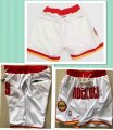 Houston Rockets white red nba shorts with pocket-FH