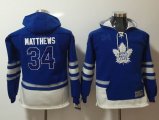 Youth Toronto Maple Leafs Auston Matthews #34 blue NHL Hooded Sweatshirt