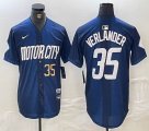 Nike Detroit Tigers #35 Justin Verlander blue Majestic baseball jerseys city version 02