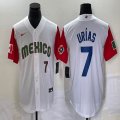 2023 World Cup Mexico #7 Julio Urias white red majestic baseball jerseys 11