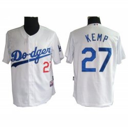 Los Angeles Dodgers 27# Kemp white baseball jersey