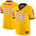 Custom Michigan Wolverines yellow college football jersey