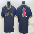 Nike Los Angeles Angels blank black majestic baseball jerseys 01