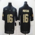 Nike San Francisco 49ers #16 Joe Montana black Camo Salute To Service Limited Jersey-BD