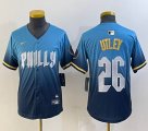 Youth Nike Philadelphia Phillies #26 Utley blue majestaic baseball jersey city version