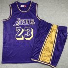 Los Angeles Lakers 23 LeBron James throwback purple nba basketball Suits