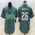 Nike Philadelphia Eagles #26 Miles Sanders green baseball jerseys Joint name-BD