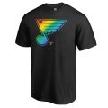 Men's St. Louis Blues Fanatics Branded Black Rainbow Pride Logo T-Shirt