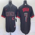 Nike Cincinnati Reds #7 Steer black majestic baseball jerseys -BD