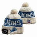 2024 Detroit Lions beige blue NFL Sports Cuffed Knit Hats 02